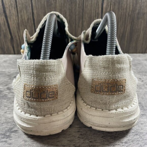 Hey Dude Wendy Boho Slip On Lace Shoes Size 10 Natural Collection Rose - Picture 6 of 10